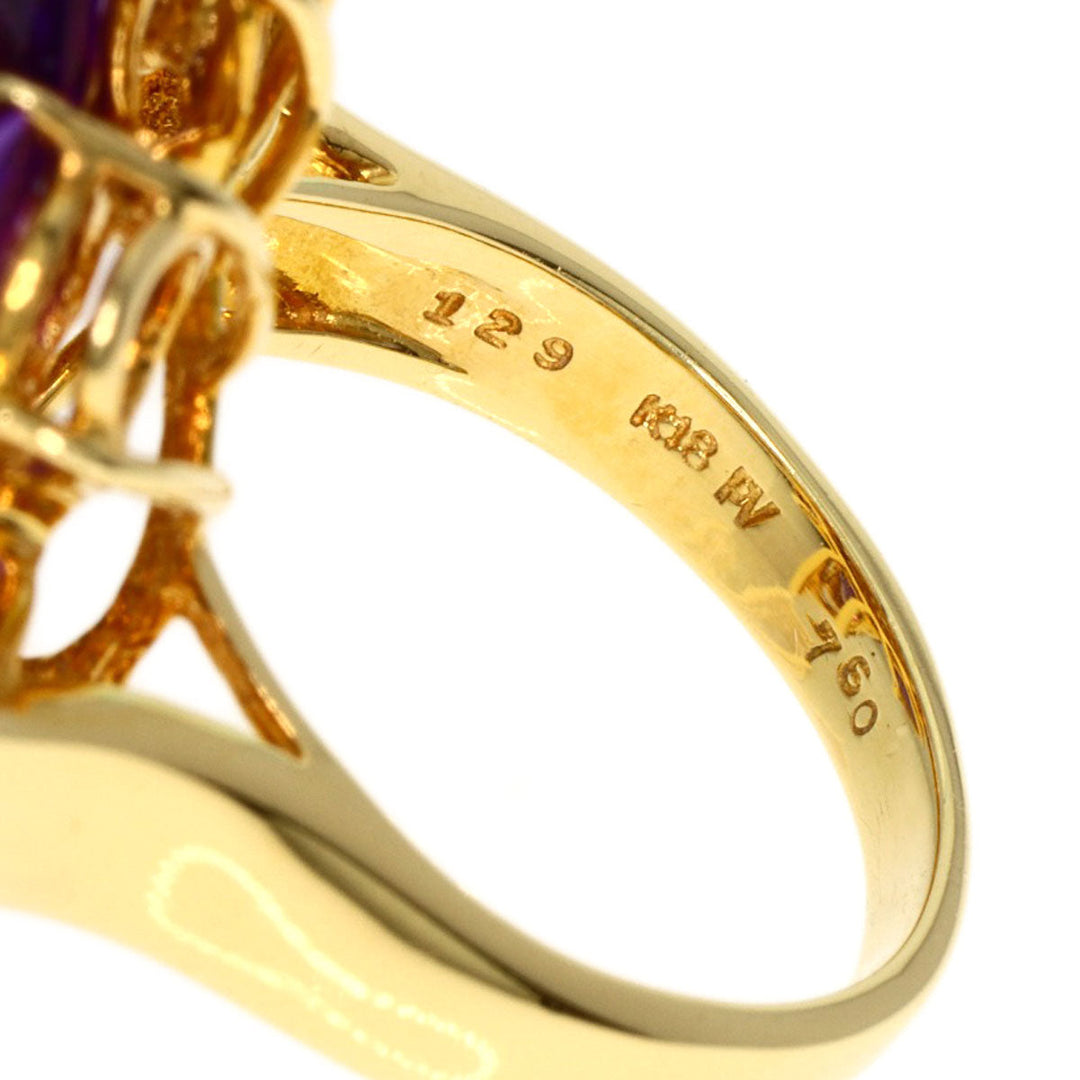 Ponte Vecchio Ring 18K Yellow Gold gold Amethyst diamond