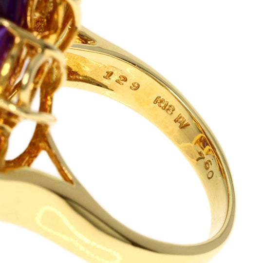Ponte Vecchio Ring 18K Yellow Gold gold Amethyst diamond