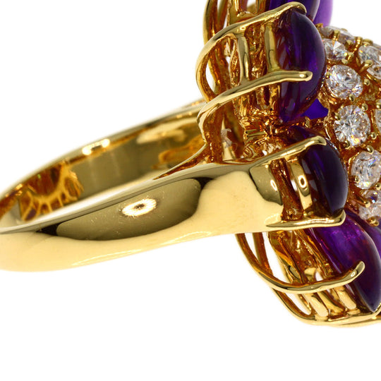 Ponte Vecchio Ring 18K Yellow Gold gold Amethyst diamond