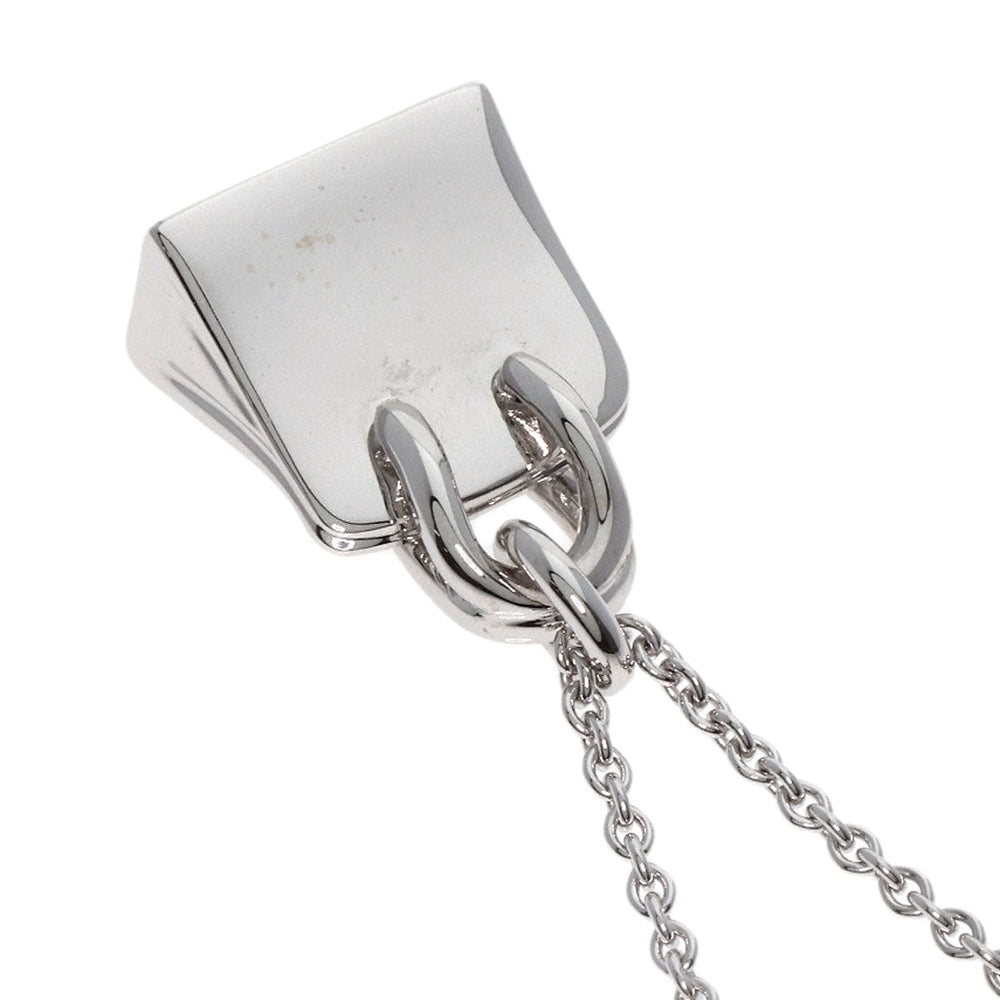 HERMES Necklace K18WG Silver Amulet Birkin Diamond