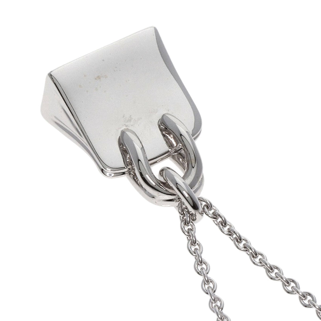 HERMES Necklace K18WG Silver Amulet Birkin Diamond