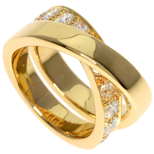 CARTIER Ring 18K Yellow Gold gold Paris Ring Diamond #46 Women Used Authentic