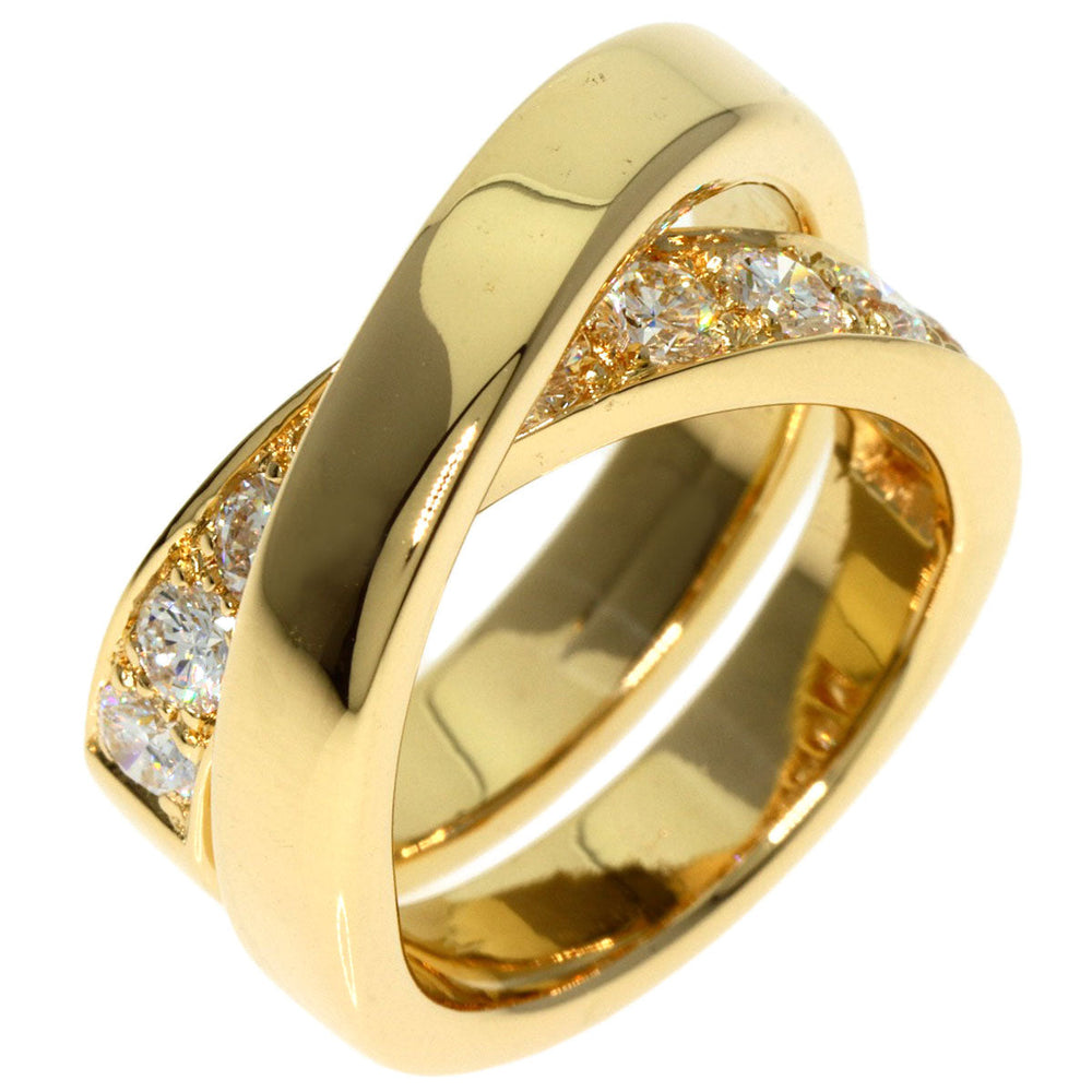 CARTIER Ring 18K Yellow Gold gold Paris Ring Diamond #46 Women Used Authentic