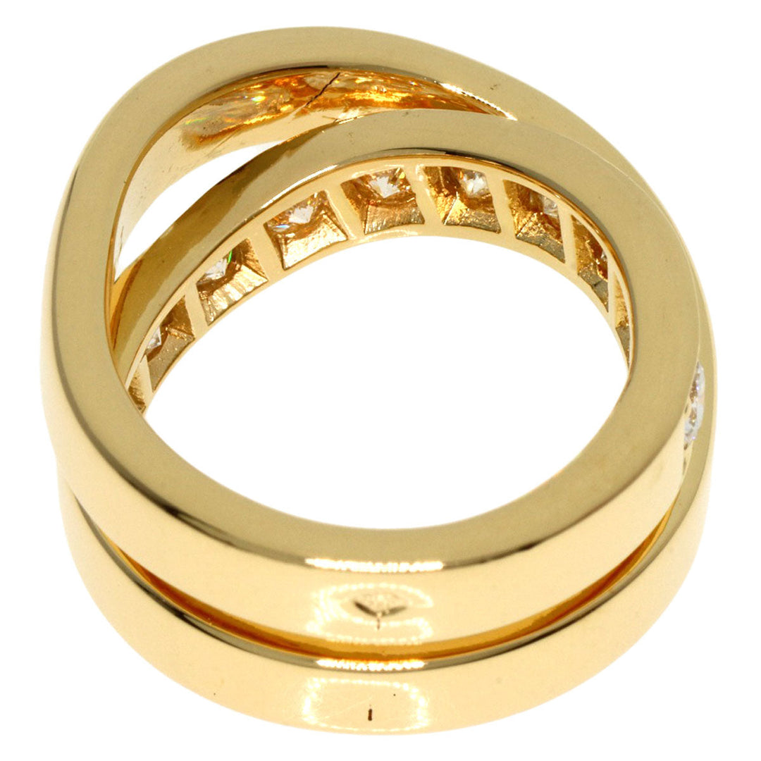 CARTIER Ring 18K Yellow Gold gold Paris Ring Diamond #46 Women Used Authentic