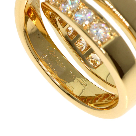 CARTIER Ring 18K Yellow Gold gold Paris Ring Diamond #46 Women Used Authentic