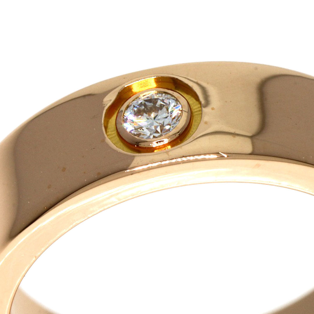 CARTIER Ring 18K Pink Gold gold Love Ring 3P Half Diamond #50 Women Used Authentic