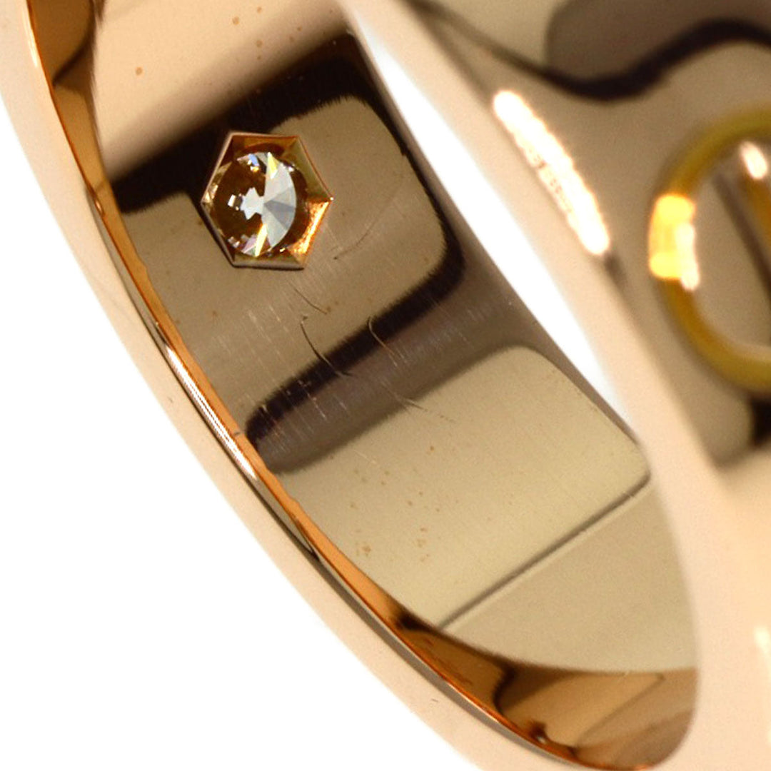 CARTIER Ring 18K Pink Gold gold Love Ring 3P Half Diamond #50 Women Used Authentic