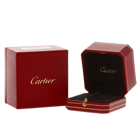 CARTIER Ring 18K Pink Gold gold Love Ring 3P Half Diamond #50 Women Used Authentic