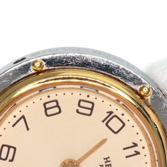 HERMES Watches Quartz Stainless Steel , SSxGP gold Clipper Old Belt Ivory dial Women Used Authentic