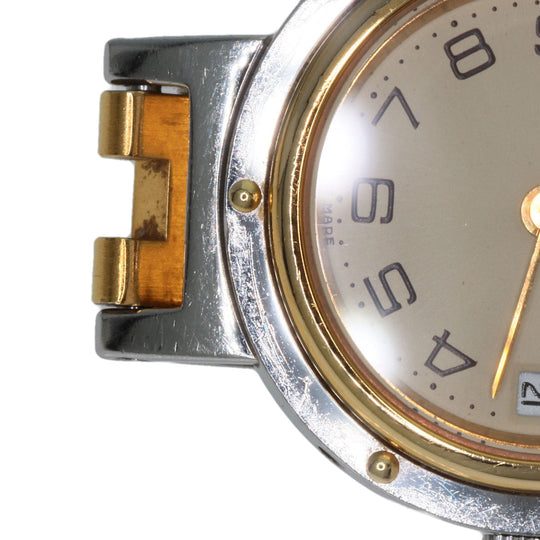 HERMES Watches Quartz Stainless Steel , SSxGP gold Clipper Old Belt Ivory dial Women Used Authentic