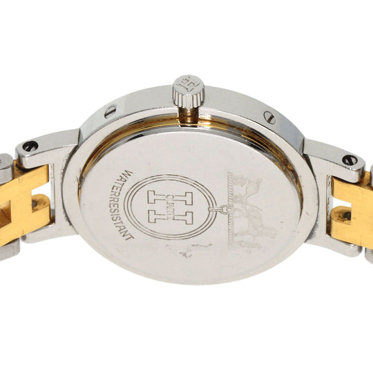 HERMES Watches Quartz Stainless Steel , SSxGP gold Clipper Old Belt Ivory dial Women Used Authentic