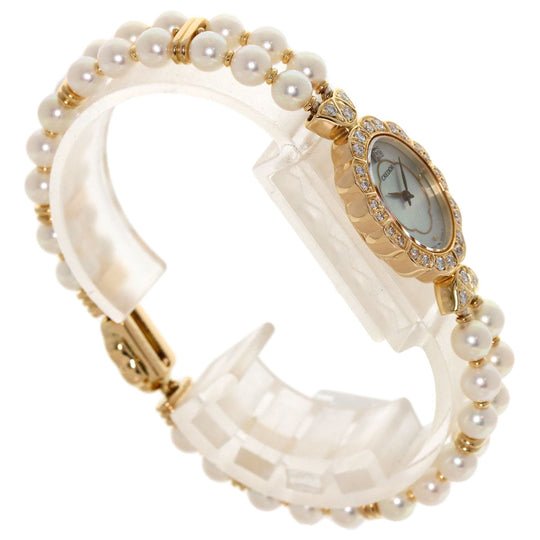 SEIKO Watches Quartz 2F70-5010 18K Yellow Gold gold CREDOR Pearl Diamond Bezel White shell dial