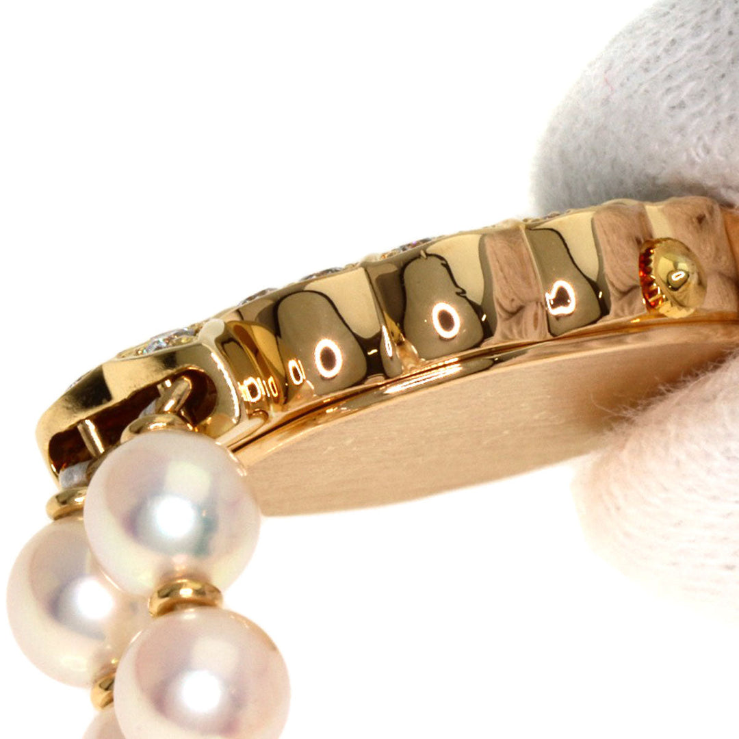 SEIKO Watches Quartz 2F70-5010 18K Yellow Gold gold CREDOR Pearl Diamond Bezel White shell dial