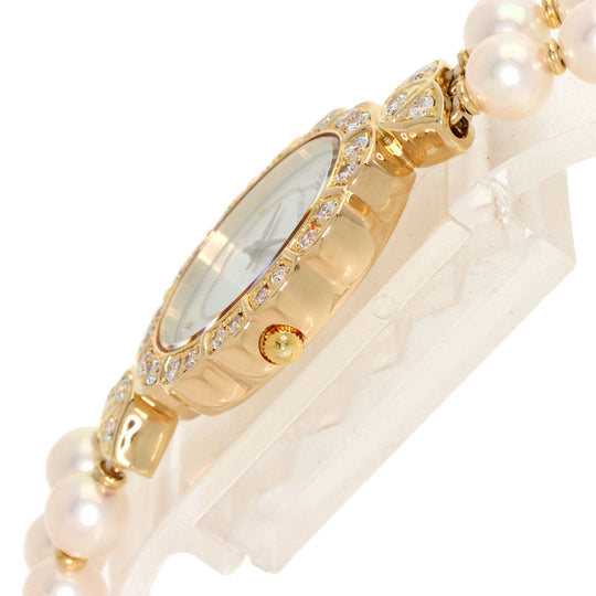 SEIKO Watches Quartz 2F70-5010 18K Yellow Gold gold CREDOR Pearl Diamond Bezel White shell dial