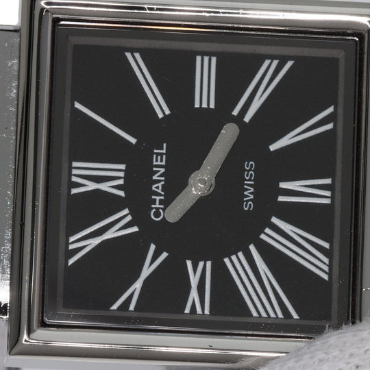 CHANEL Watches Quartz H0826 Stainless Steel , Stainless Steel Silver Mademoiselle black dial Women Used Authentic