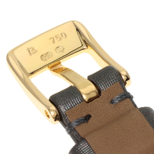 PIAGET Watches Quartz G0A35513 K18YG, leather x diamond gold Mini Protocol Diamond Bezel gray dial Women Used Authentic