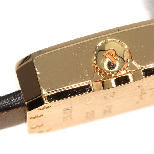 PIAGET Watches Quartz G0A35513 K18YG, leather x diamond gold Mini Protocol Diamond Bezel gray dial Women Used Authentic