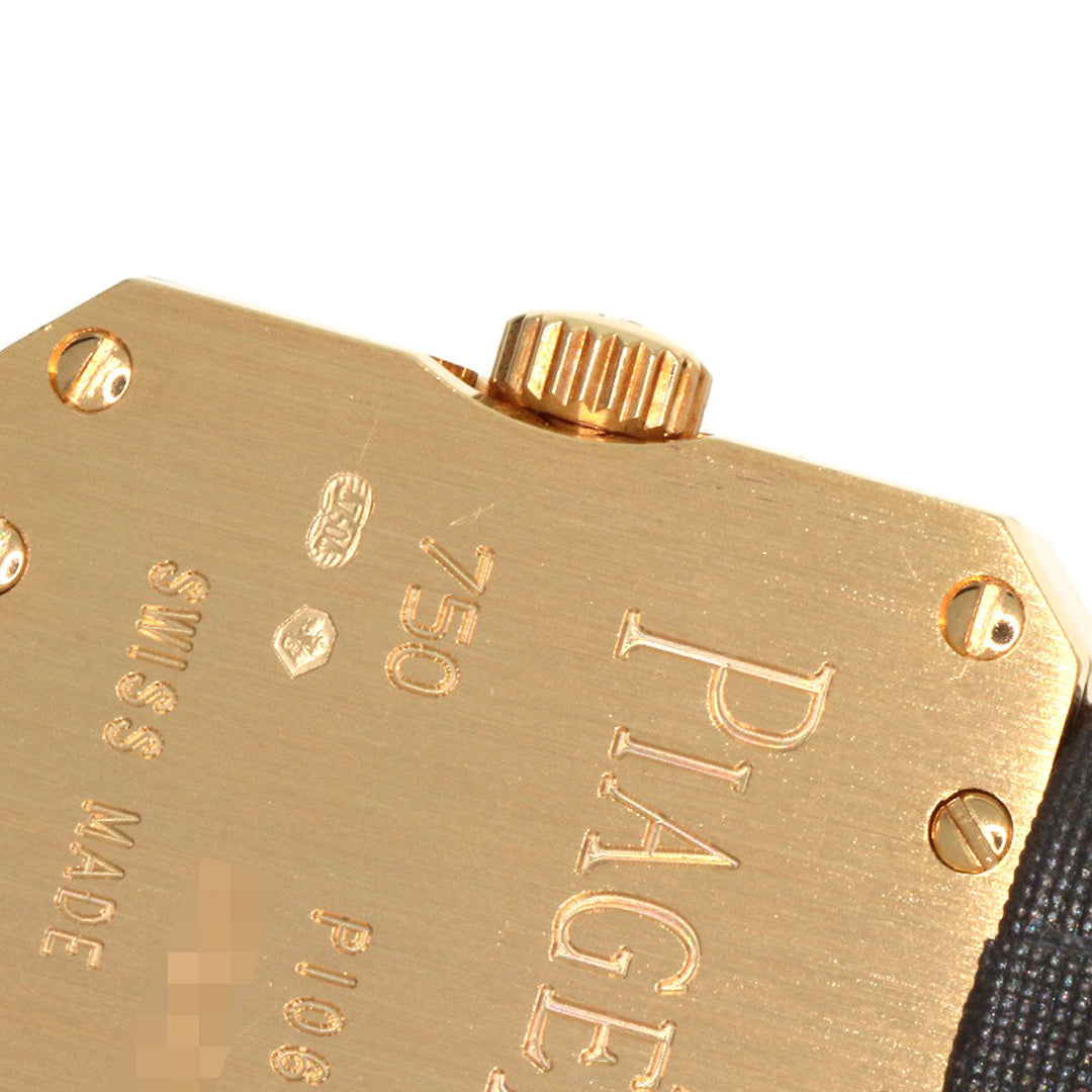 PIAGET Watches Quartz G0A35513 K18YG, leather x diamond gold Mini Protocol Diamond Bezel gray dial Women Used Authentic