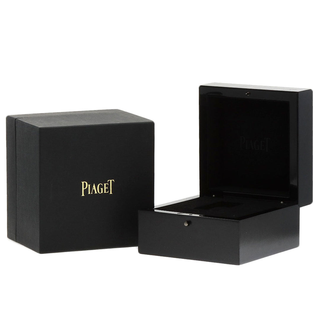 PIAGET Watches Quartz G0A35513 K18YG, leather x diamond gold Mini Protocol Diamond Bezel gray dial Women Used Authentic