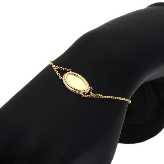 CARTIER bracelet 18K Yellow Gold gold Baignoire oval plate Women Used Authentic