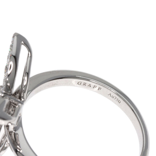 GRAFF Ring K18WG Silver Pav Butterfly Diamond Mini Women Used Authentic