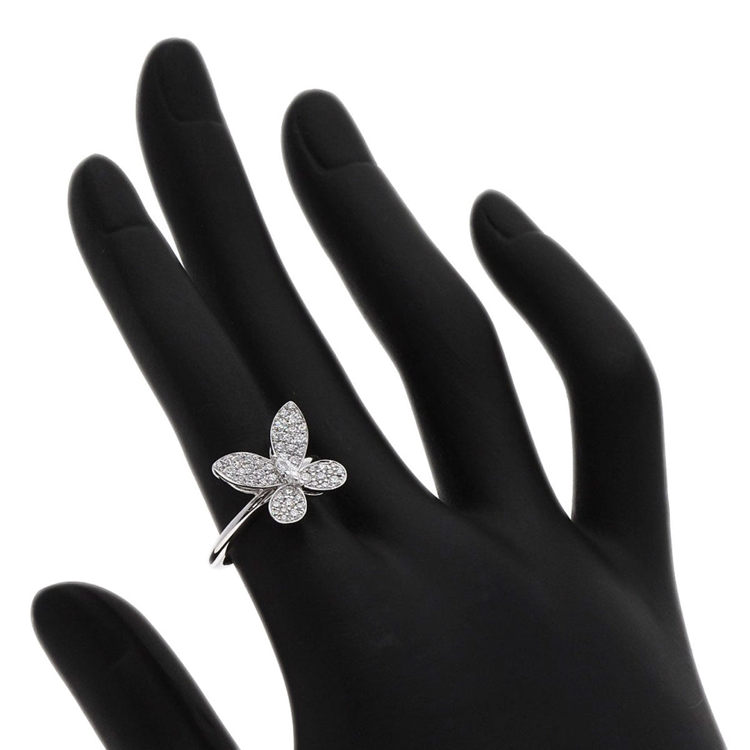 GRAFF Ring K18WG Silver Pav Butterfly Diamond Mini Women Used Authentic