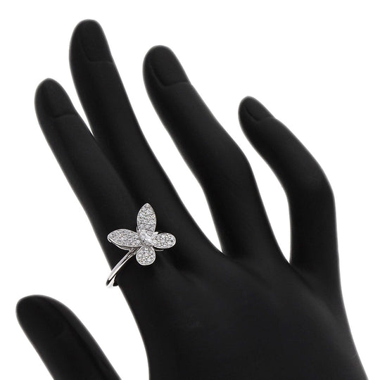 GRAFF Ring K18WG Silver Pav Butterfly Diamond Mini Women Used Authentic