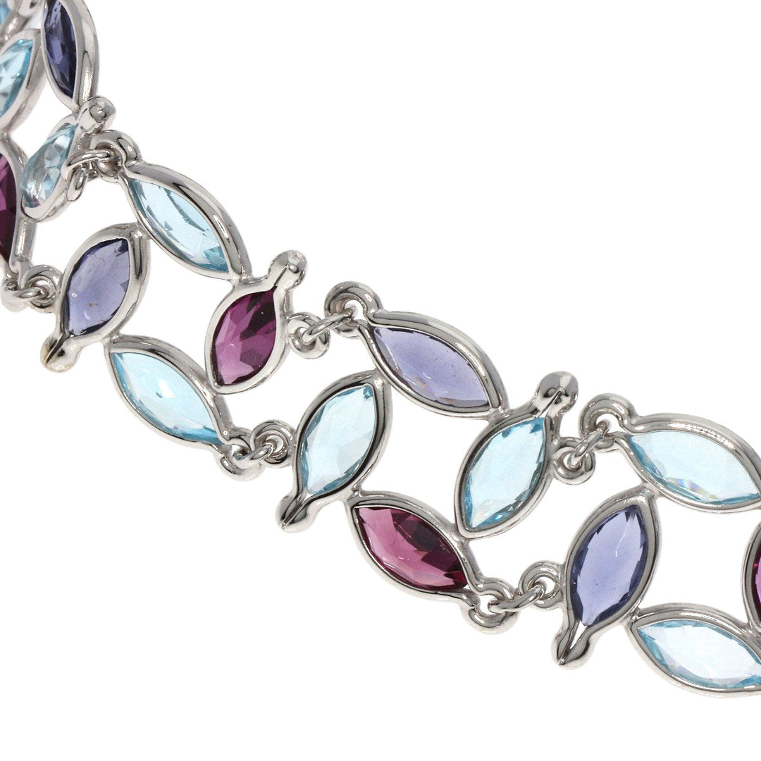 POLA bracelet K18WG Silver Garnet Tanzanite Aquamarine Women Used Authentic