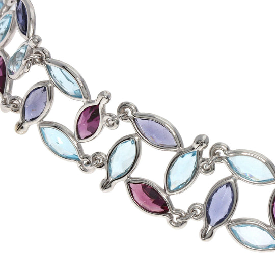 POLA bracelet K18WG Silver Garnet Tanzanite Aquamarine Women Used Authentic