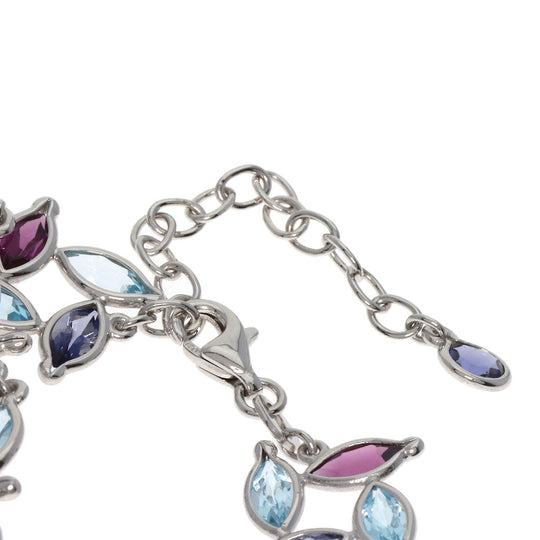 POLA bracelet K18WG Silver Garnet Tanzanite Aquamarine Women Used Authentic