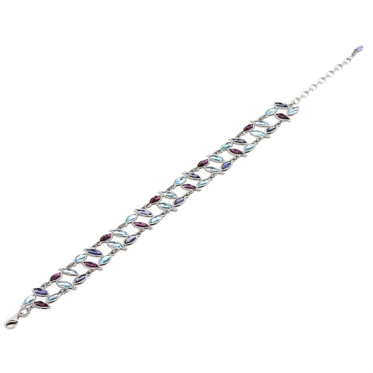POLA bracelet K18WG Silver Garnet Tanzanite Aquamarine Women Used Authentic