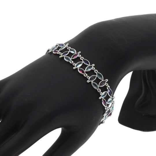 POLA bracelet K18WG Silver Garnet Tanzanite Aquamarine Women Used Authentic