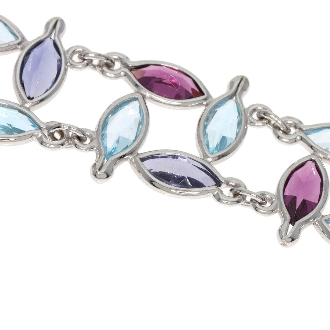 POLA bracelet K18WG Silver Garnet Tanzanite Aquamarine Women Used Authentic