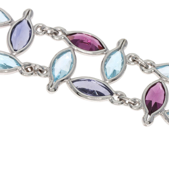 POLA bracelet K18WG Silver Garnet Tanzanite Aquamarine Women Used Authentic