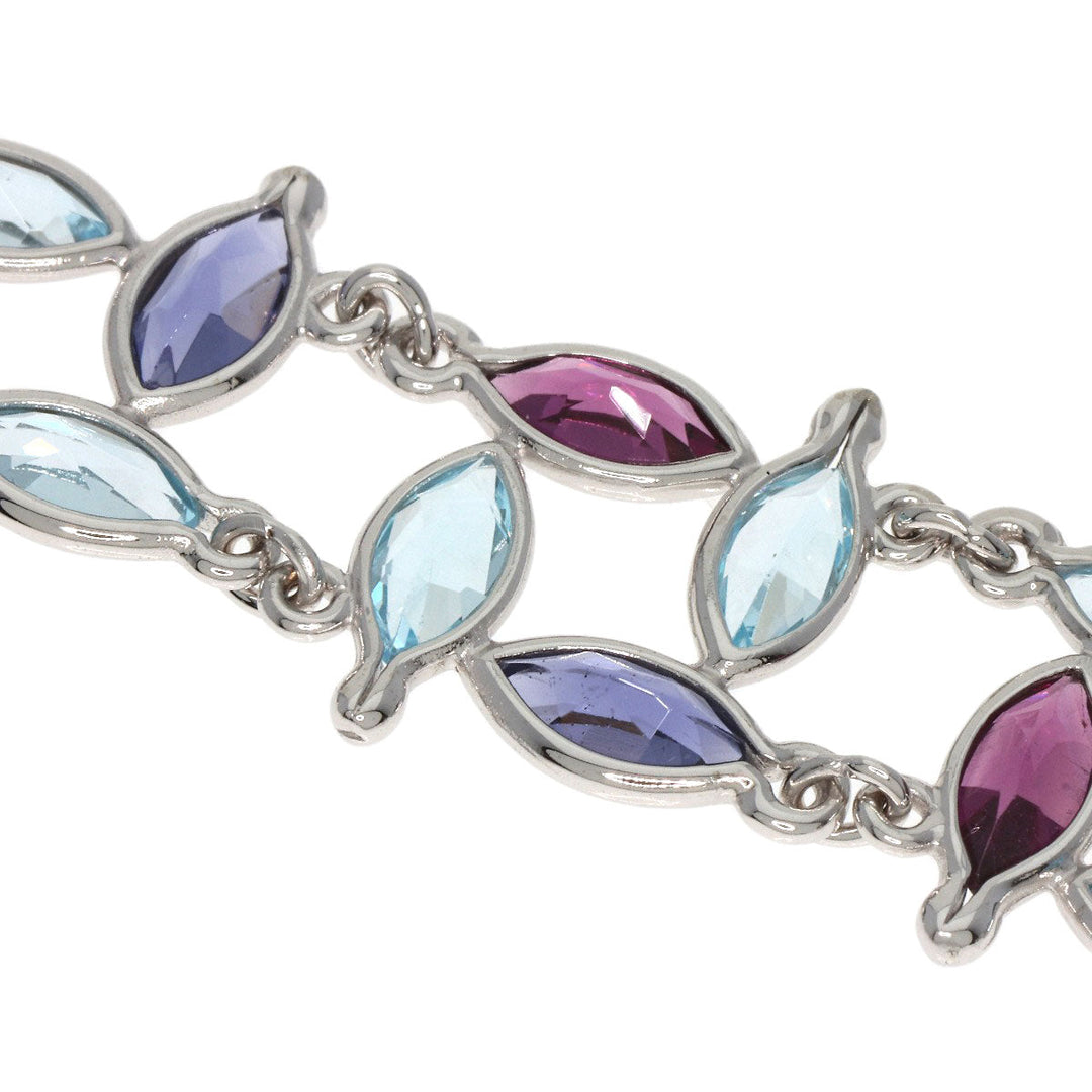 POLA bracelet K18WG Silver Garnet Tanzanite Aquamarine Women Used Authentic