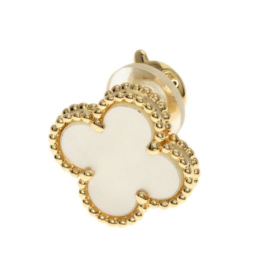 Van Cleef & Arpels Earring 18K Yellow Gold gold Vintage Alhambra mother of pearl one side only