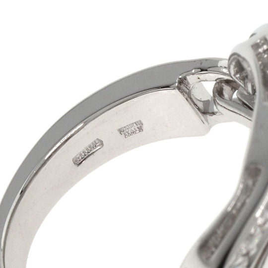 BVLGARI Ring K18WG Silver Astrale Cherki Diamond Women Used Authentic
