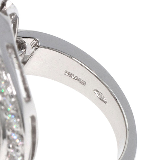 BVLGARI Ring K18WG Silver Astrale Cherki Diamond Women Used Authentic