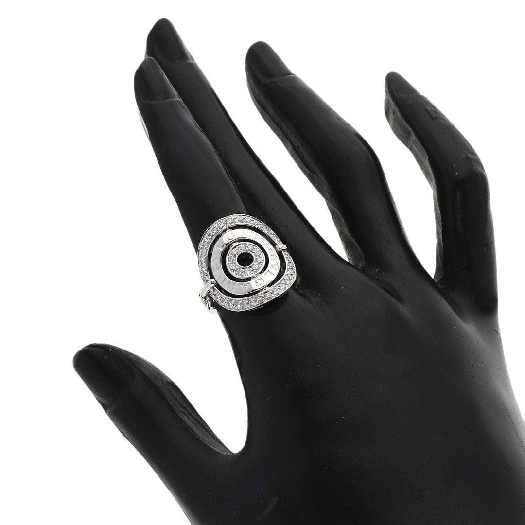 BVLGARI Ring K18WG Silver Astrale Cherki Diamond Women Used Authentic