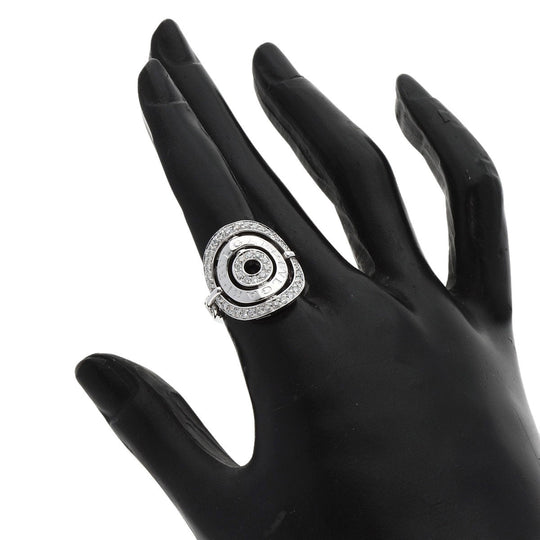 BVLGARI Ring K18WG Silver Astrale Cherki Diamond Women Used Authentic