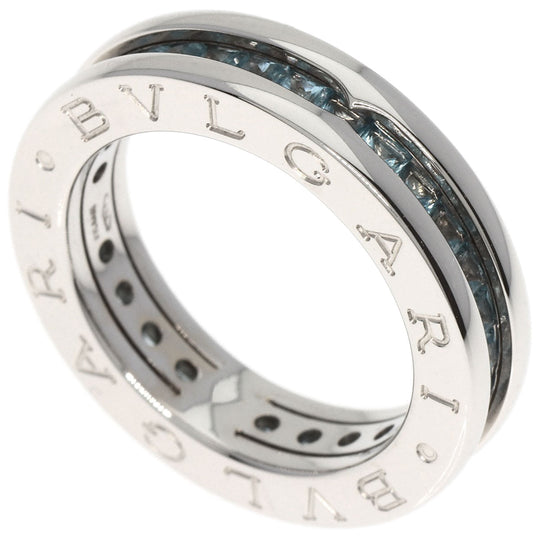 BVLGARI Ring K18WG Silver B-zero1 B-zero One 1 Band XS Blue Topaz #49