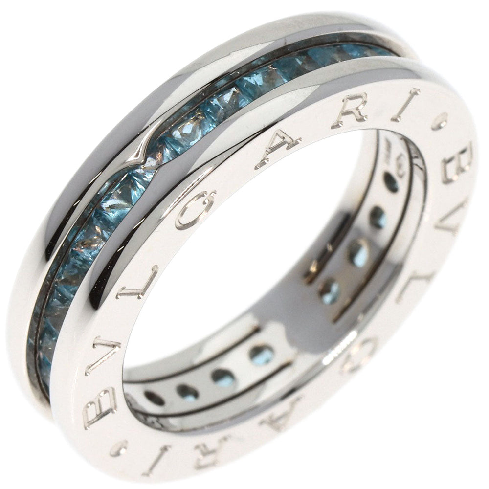 BVLGARI Ring K18WG Silver B-zero1 B-zero One 1 Band XS Blue Topaz #49