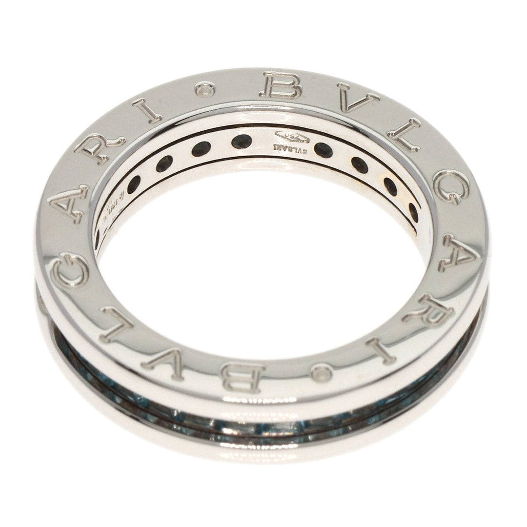 BVLGARI Ring K18WG Silver B-zero1 B-zero One 1 Band XS Blue Topaz #49