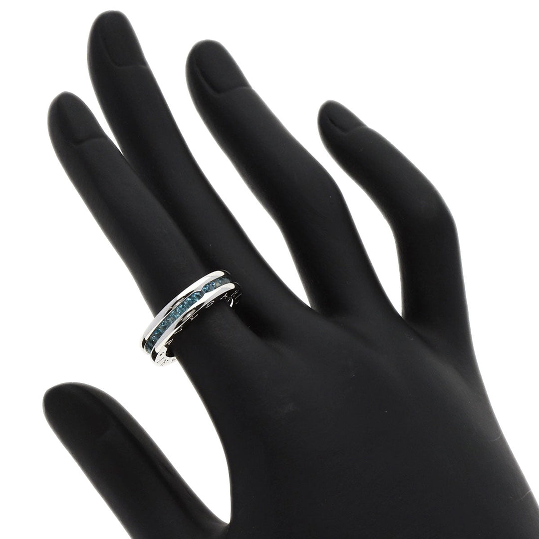 BVLGARI Ring K18WG Silver B-zero1 B-zero One 1 Band XS Blue Topaz #49