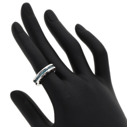 BVLGARI Ring K18WG Silver B-zero1 B-zero One 1 Band XS Blue Topaz #49
