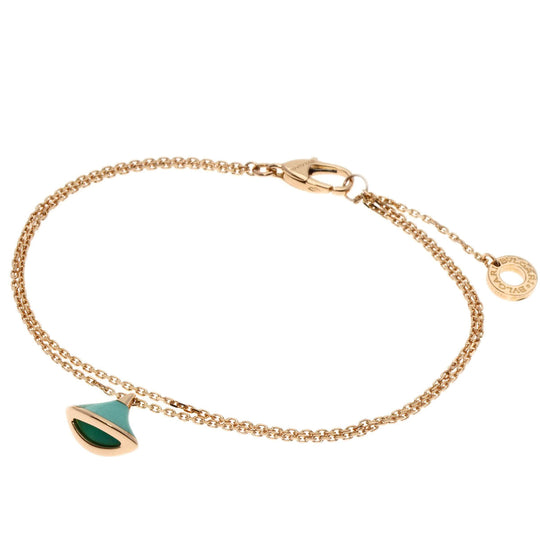 BVLGARI bracelet 18K Pink Gold gold Diva Dream Turquoise SM Women Used Authentic