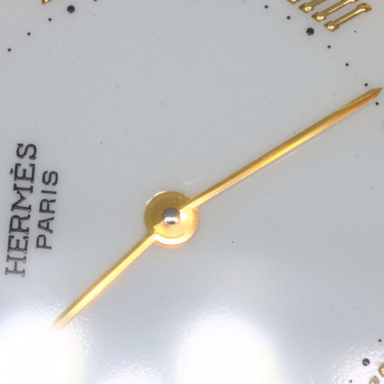 HERMES Watches Quartz Stainless Steel, Leather, Gold Plated gold Arceau white dial Women Used Authentic