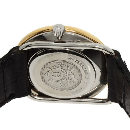 HERMES Watches Quartz Stainless Steel, Leather, Gold Plated gold Arceau white dial Women Used Authentic