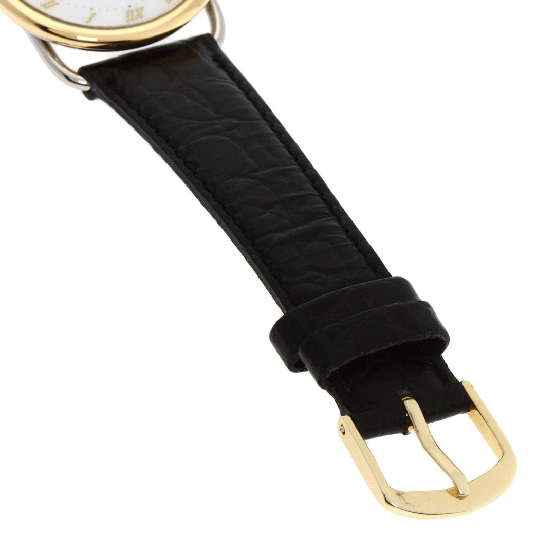 HERMES Watches Quartz Stainless Steel, Leather, Gold Plated gold Arceau white dial Women Used Authentic