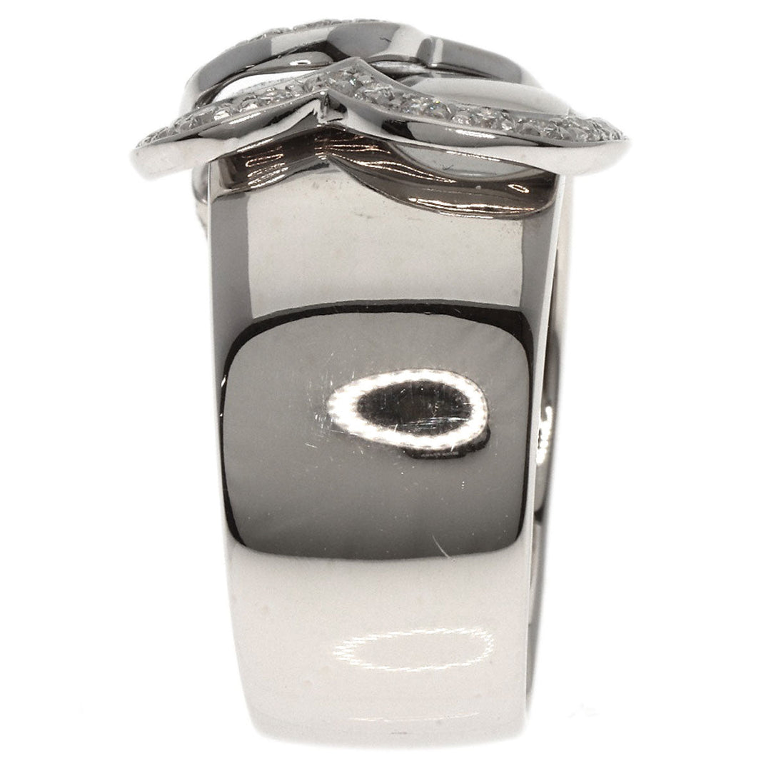 Ponte Vecchio Ring K18WG Silver Heart diamond Women Used Authentic